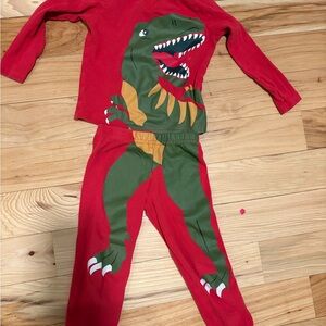 Joules Red and Green Dinosaur Kids Pajama Set